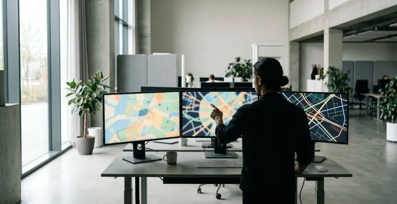 Écran divisé montrant carte satellite et vue Street View d'une même propriété pour vérification croisée